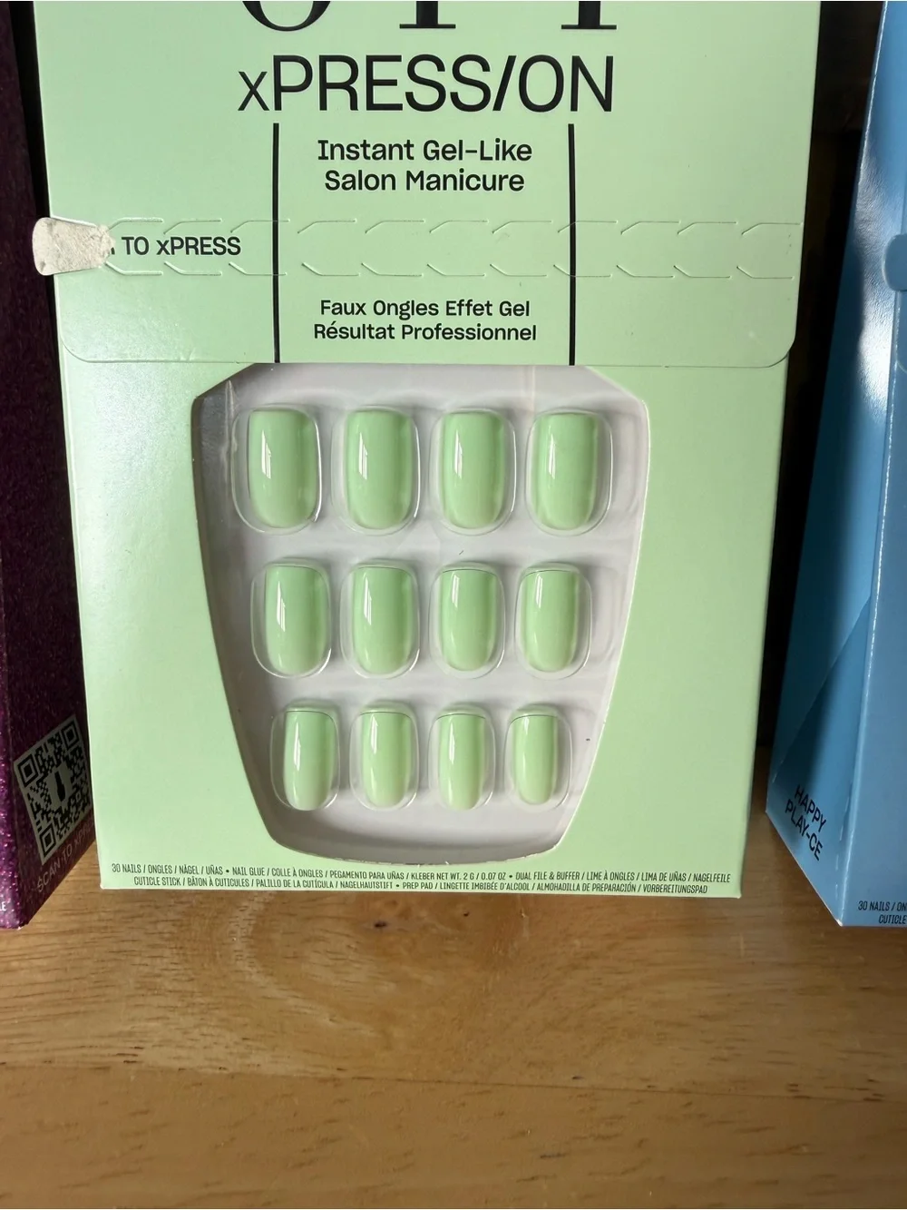 OPI XPress/On Medium Square Squoval Purple, Blue, Green Press On Nails